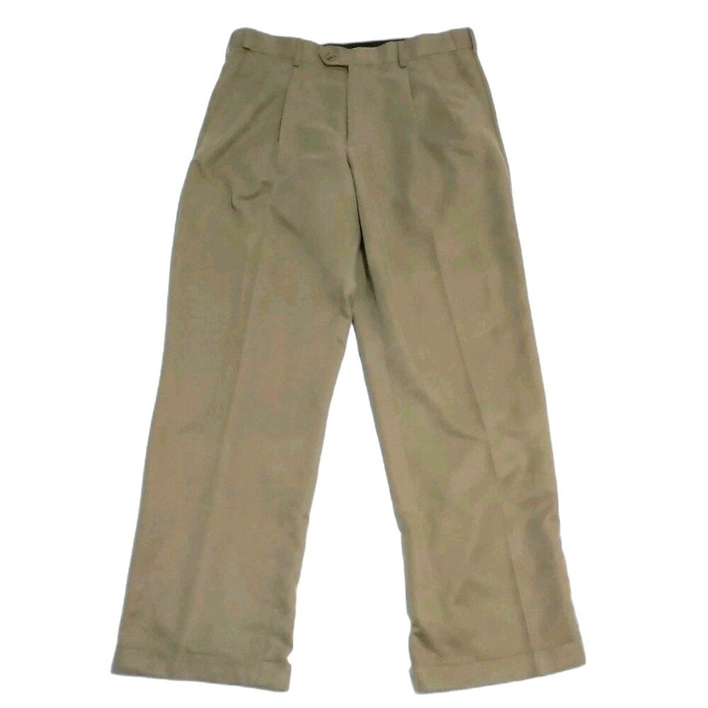 Perry Ellis Portfolio 34/32 Men's Brown Performance Tan Dress Pants Formal
